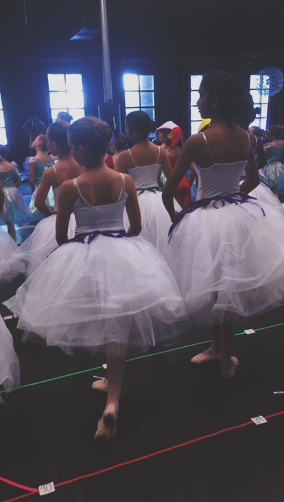 Ballet dancers in tutus.